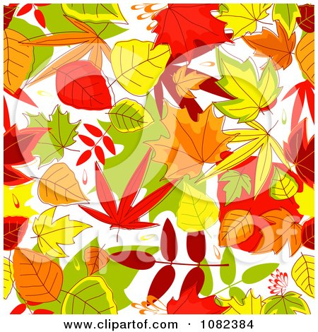 Clipart Background Pattern Of Autumn Leaves - Royalty Free Vector Illustration by Vector Tradition SM