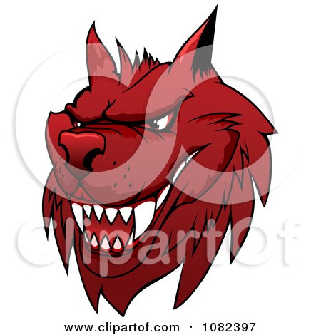 Clipart Red Mean Wolf - Royalty Free Vector Illustration by Vector Tradition SM