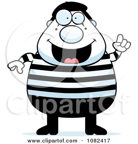Clipart Chubby Mime With An Idea - Royalty Free Vector Illustration by Cory Thoman
