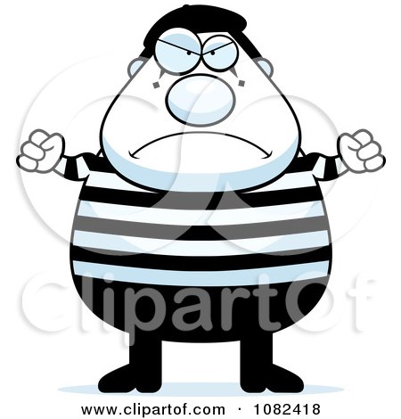 Clipart Angry Chubby Mime - Royalty Free Vector Illustration by Cory Thoman