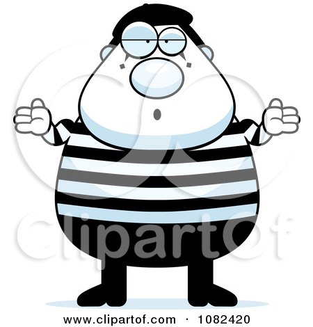 Clipart Chubby Mime Shrugging - Royalty Free Vector Illustration by Cory Thoman
