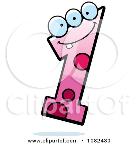 Clipart Three Eyed Number One Character - Royalty Free Vector Illustration by Cory Thoman