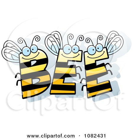 Clipart BEE letters - Royalty Free Vector Illustration by Cory Thoman