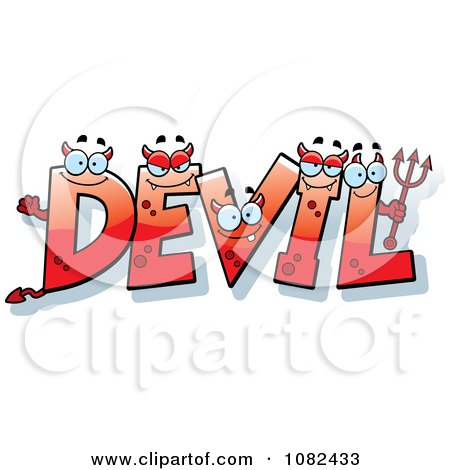 Clipart Red DEVIL Letters - Royalty Free Vector Illustration by Cory Thoman