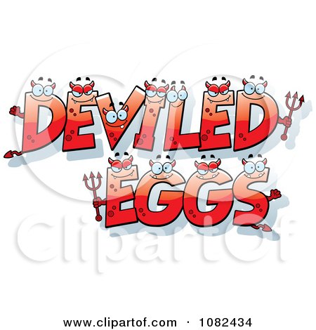 Clipart Red DEVILED EGGS Letters - Royalty Free Vector Illustration by Cory Thoman