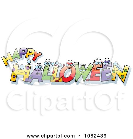 Clipart Colorful HAPPY HALLOWEEN Monster Letters - Royalty Free Vector Illustration by Cory Thoman