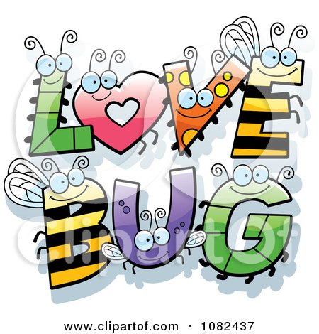 Clipart Insect Letters Spelling LOVE BUG - Royalty Free Vector Illustration by Cory Thoman