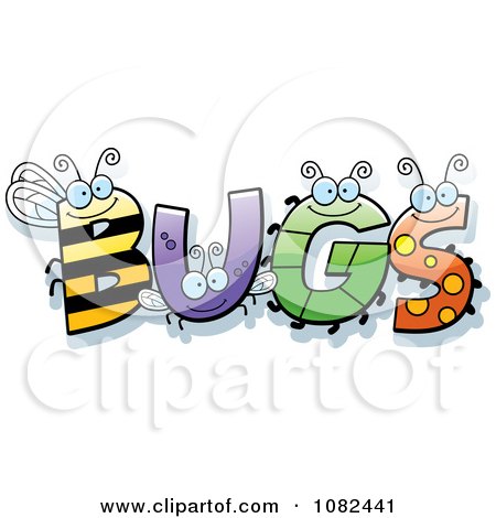 Clipart Insect Letters Spelling BUGS - Royalty Free Vector Illustration by Cory Thoman