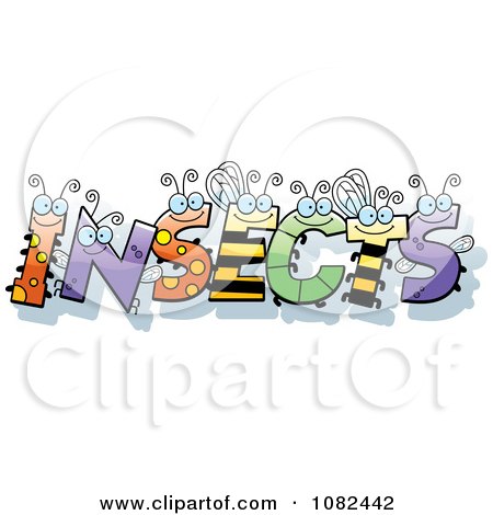 Clipart Bug Letters Spelling INSECTS - Royalty Free Vector Illustration by Cory Thoman