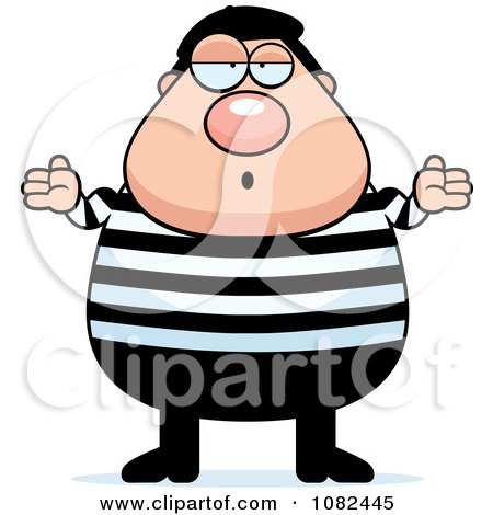 Clipart Careless Chubby French Man Shrugging - Royalty Free Vector Illustration by Cory Thoman