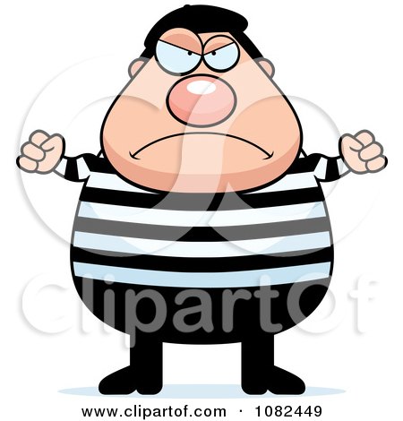 Clipart Chubby Angry French Man - Royalty Free Vector Illustration by Cory Thoman