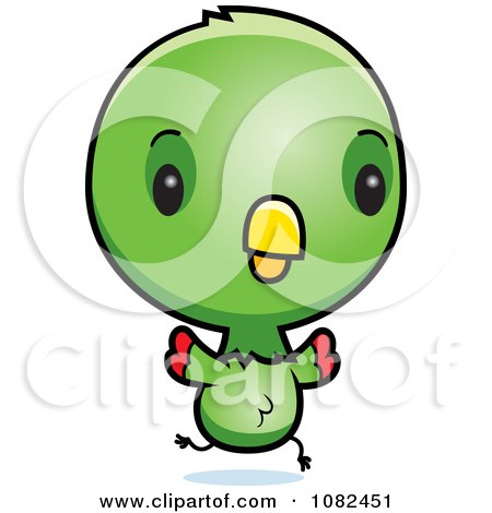 Clipart Cute Baby Parrot Running - Royalty Free Vector Illustration by Cory Thoman