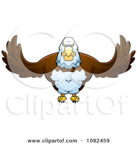 Clipart Buff Bald Eagle Flying - Royalty Free Vector Illustration by Cory Thoman