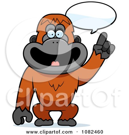 Clipart Smart Orangutan Talking - Royalty Free Vector Illustration by Cory Thoman