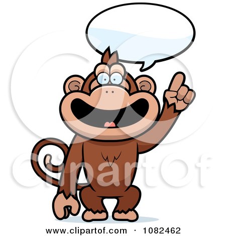 Clipart Smart Monkey Talking - Royalty Free Vector Illustration by Cory Thoman
