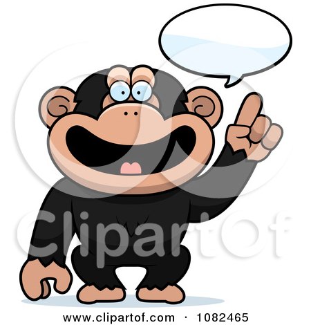 Clipart Smart Chimp Talking - Royalty Free Vector Illustration by Cory Thoman