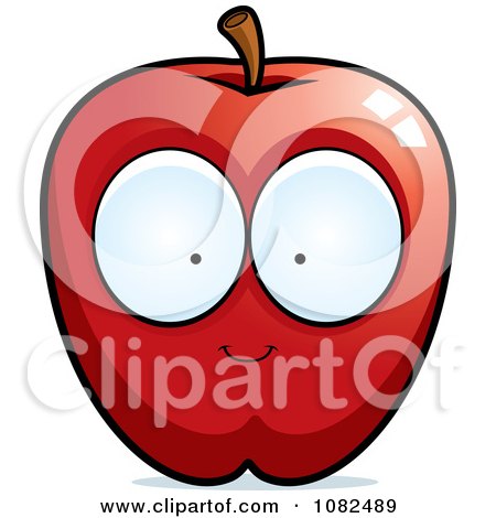 Clipart Red Apple Character - Royalty Free Vector Illustration by Cory Thoman