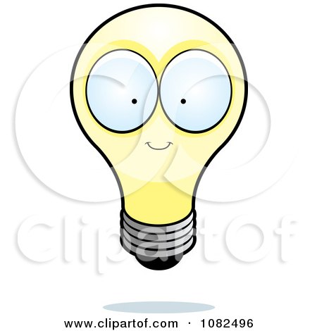 Clipart Yellow Lightbulb Character - Royalty Free Vector Illustration by Cory Thoman
