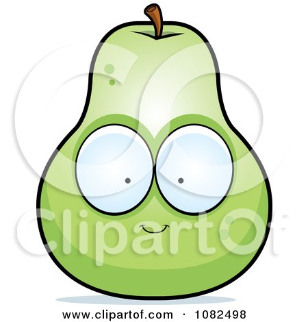 Clipart Green Pear Character - Royalty Free Vector Illustration by Cory Thoman