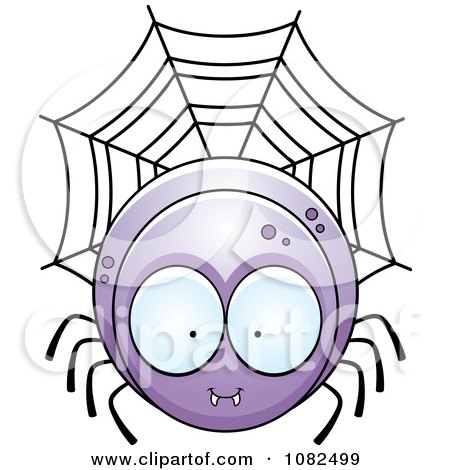 Clipart Purple Spider Character - Royalty Free Vector Illustration by Cory Thoman