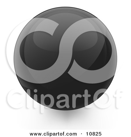 Clipart Illustration of a Black 3D Sphere Internet Button by Leo Blanchette