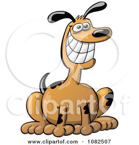 Clipart Happy Dog Sitting - Royalty Free Vector Illustration by Zooco