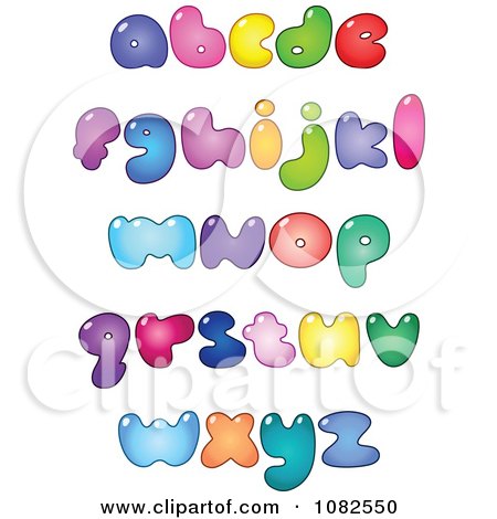 Clipart Colorful Fat Lowercase Bubble Letter - Royalty Free Vector Illustration by yayayoyo