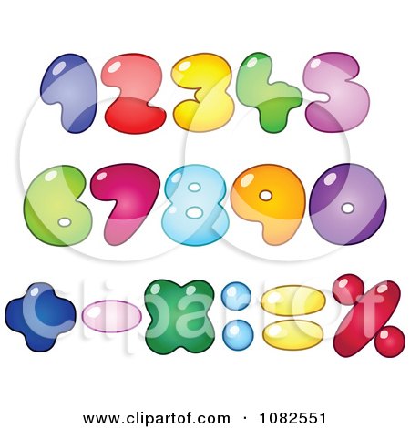 Clipart Colorful Fat Bubble Numbers - Royalty Free Vector Illustration by yayayoyo
