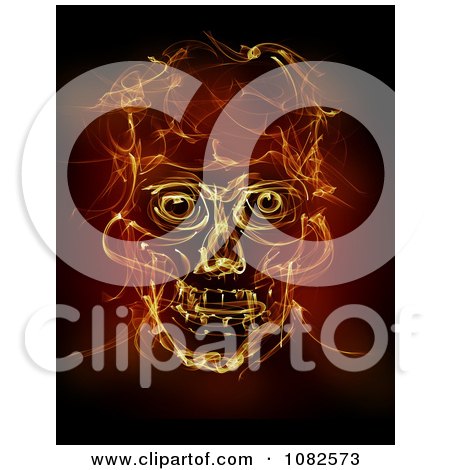 Clipart Fiery Human Skull - Royalty Free CGI Illustration by chrisroll