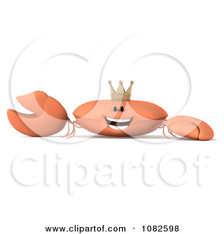 Clipart 3d King Crab Presenting - Royalty Free CGI Illustration by Julos