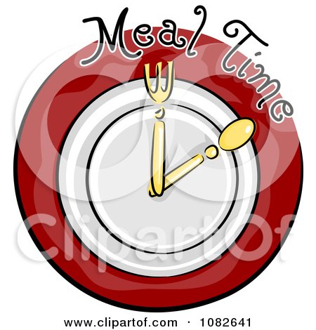 Clipart Meal Time Nutrition Clock Blog Icon - Royalty Free Vector Illustration by BNP Design Studio