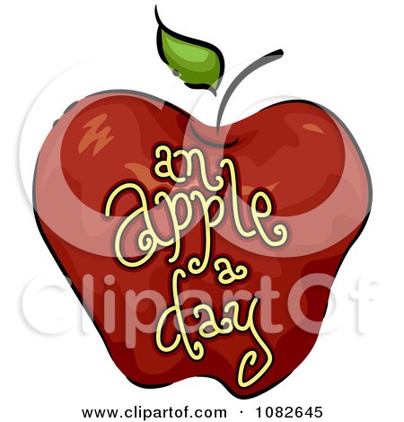 Clipart An Apple A Day Nutrition Blog Icon - Royalty Free Vector Illustration by BNP Design Studio