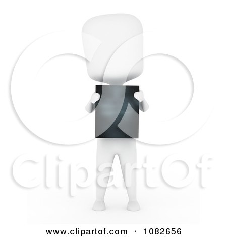 Clipart 3d Ivory Man Holding An X Ray - Royalty Free CGI Illustration by BNP Design Studio