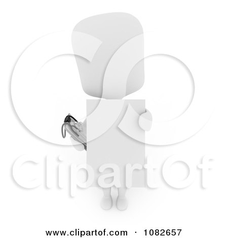 Clipart 3d Ivory Man Holding A Prescription - Royalty Free CGI Illustration by BNP Design Studio