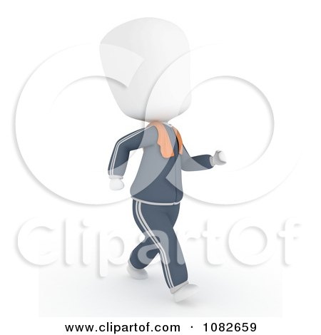 Clipart 3d Ivory Man Jogging - Royalty Free CGI Illustration by BNP Design Studio