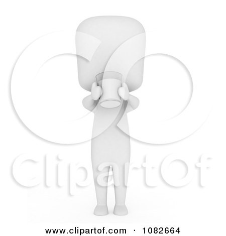 Clipart 3d Ivory Man Drinking Milk - Royalty Free CGI Illustration by BNP Design Studio