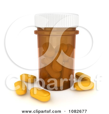 Clipart 3d Bottle Of Rx Pills - Royalty Free CGI Illustration by BNP Design Studio