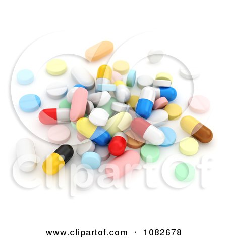 Clipart 3d Pile Of Pills - Royalty Free CGI Illustration by BNP Design Studio