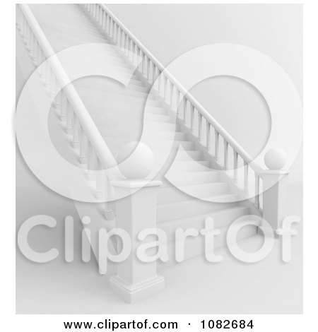 Clipart 3d Stair Case Leading Up - Royalty Free CGI Illustration by BNP Design Studio