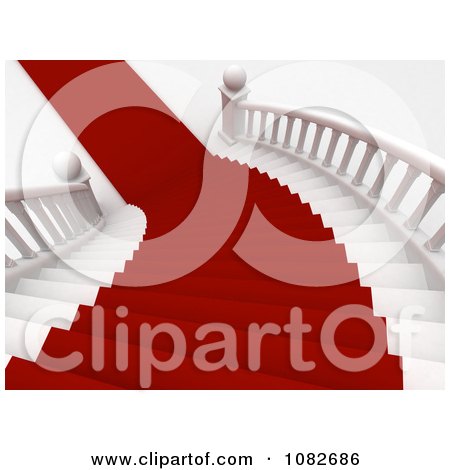 Clipart 3d Red Carpet Leading Down A Grand Staircase - Royalty Free CGI Illustration by BNP Design Studio