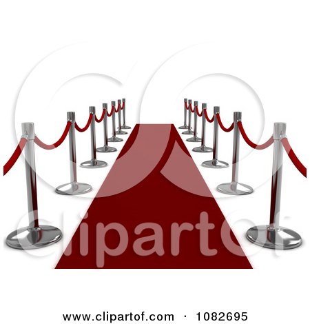 Clipart 3d Red Carpet And Poles 1 - Royalty Free CGI Illustration by BNP Design Studio