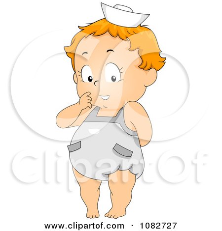 Clipart Baby Girl In A Nurse Costume - Royalty Free Vector Illustration by BNP Design Studio