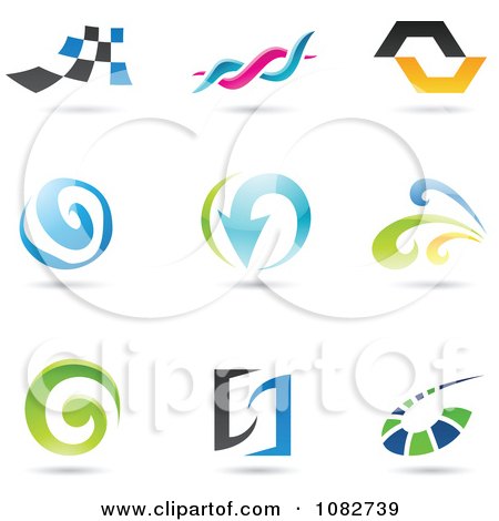 Clipart Abstract Spiral And Wave Logos - Royalty Free Vector Illustration by cidepix