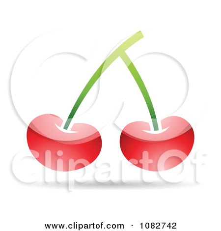 Clipart Two Red Cherries - Royalty Free Vector Illustration by cidepix