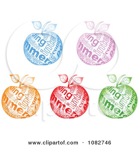 Clipart Colorful Sparkly Commerce Apples - Royalty Free Vector Illustration by Andrei Marincas