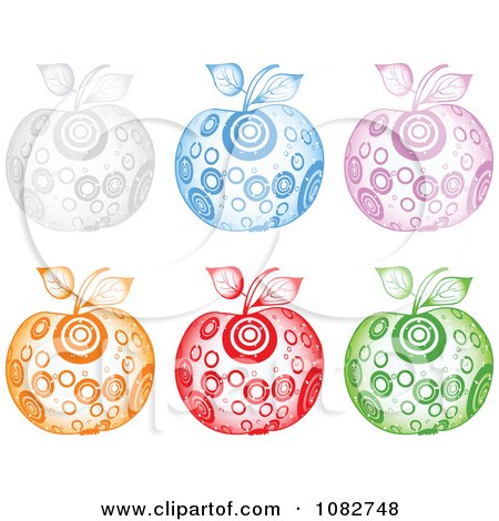 Clipart Colorful Sparkly Circle Apples - Royalty Free Vector Illustration by Andrei Marincas