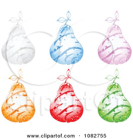 Clipart Colorful Sparkly Swirl Pears - Royalty Free Vector Illustration by Andrei Marincas