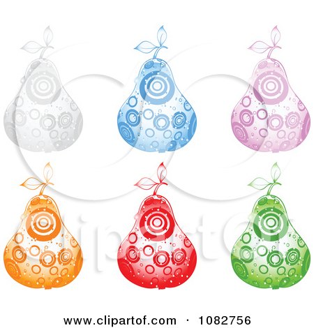Clipart Colorful Sparkly Circle Pears - Royalty Free Vector Illustration by Andrei Marincas