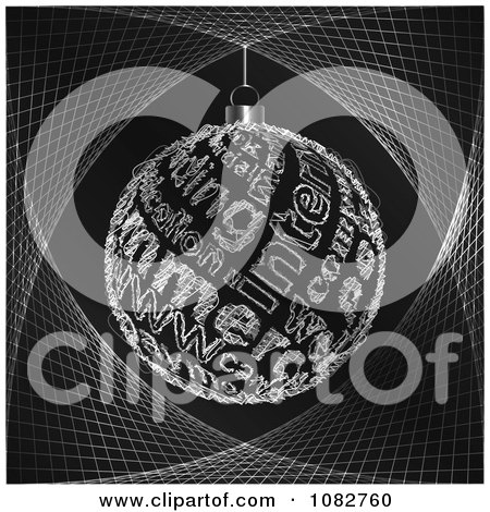Clipart Grayscale Commerce Christmas Bauble Background - Royalty Free Vector Illustration by Andrei Marincas