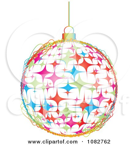 Clipart Colorful Sparkle Patterned Christmas Bauble - Royalty Free Vector Illustration by Andrei Marincas